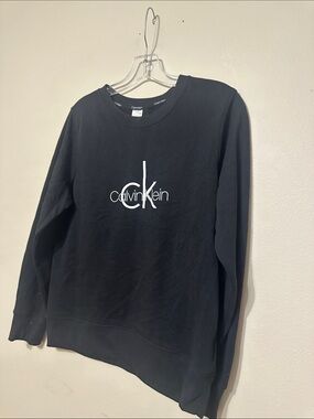 Calvin Klein Black Crewneck Sweatshirt with White Logo
